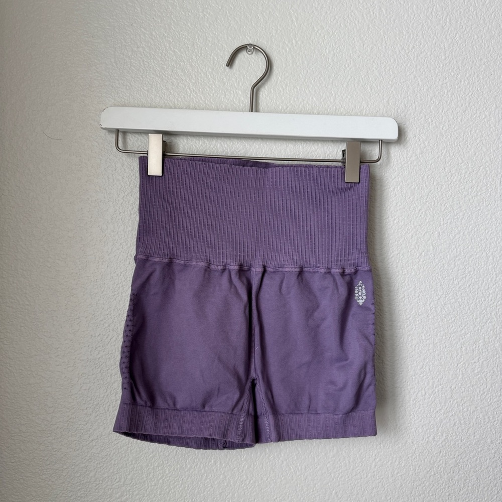 Free People Purple High-Waist Bike Shorts